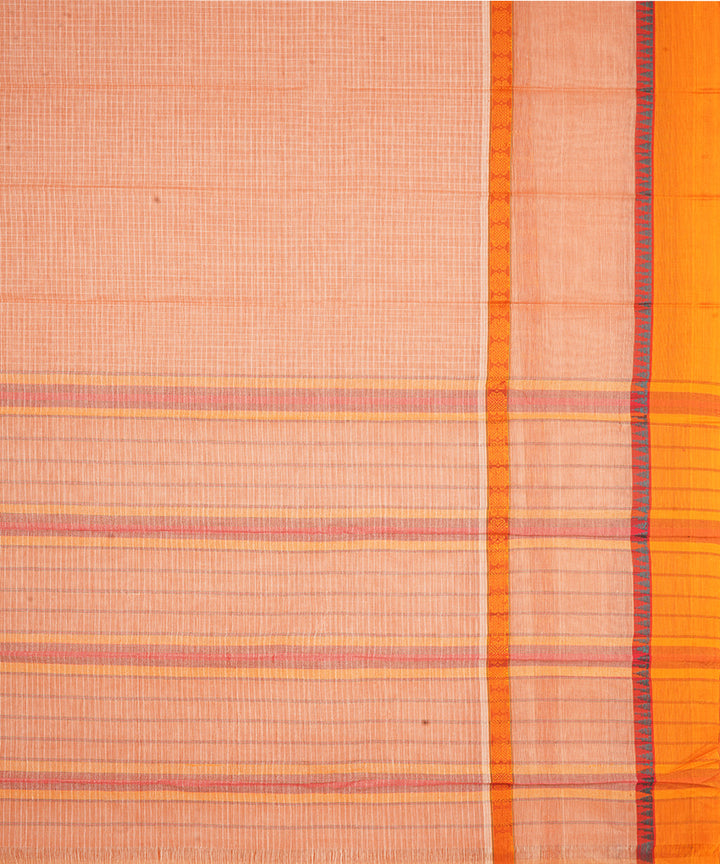 Peach narayanapet handwoven cotton saree
