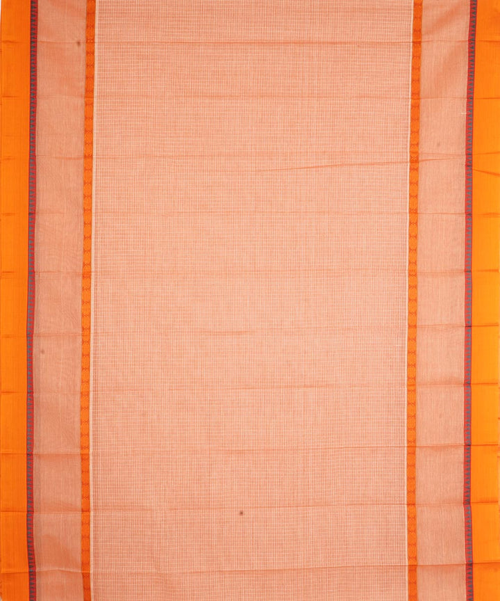 Peach narayanapet handwoven cotton saree
