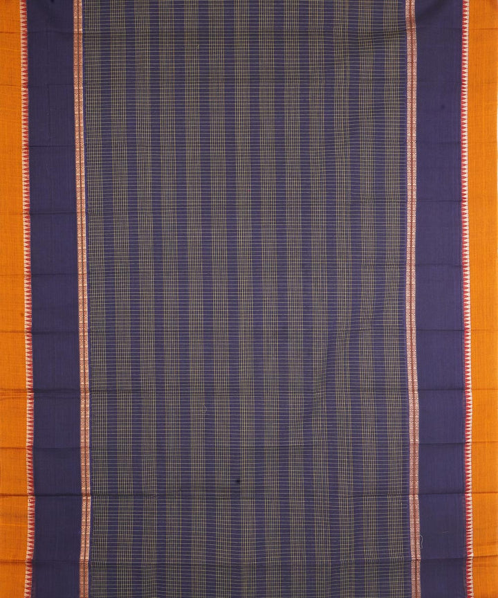 Navy blue musratd narayanapet handwoven cotton saree
