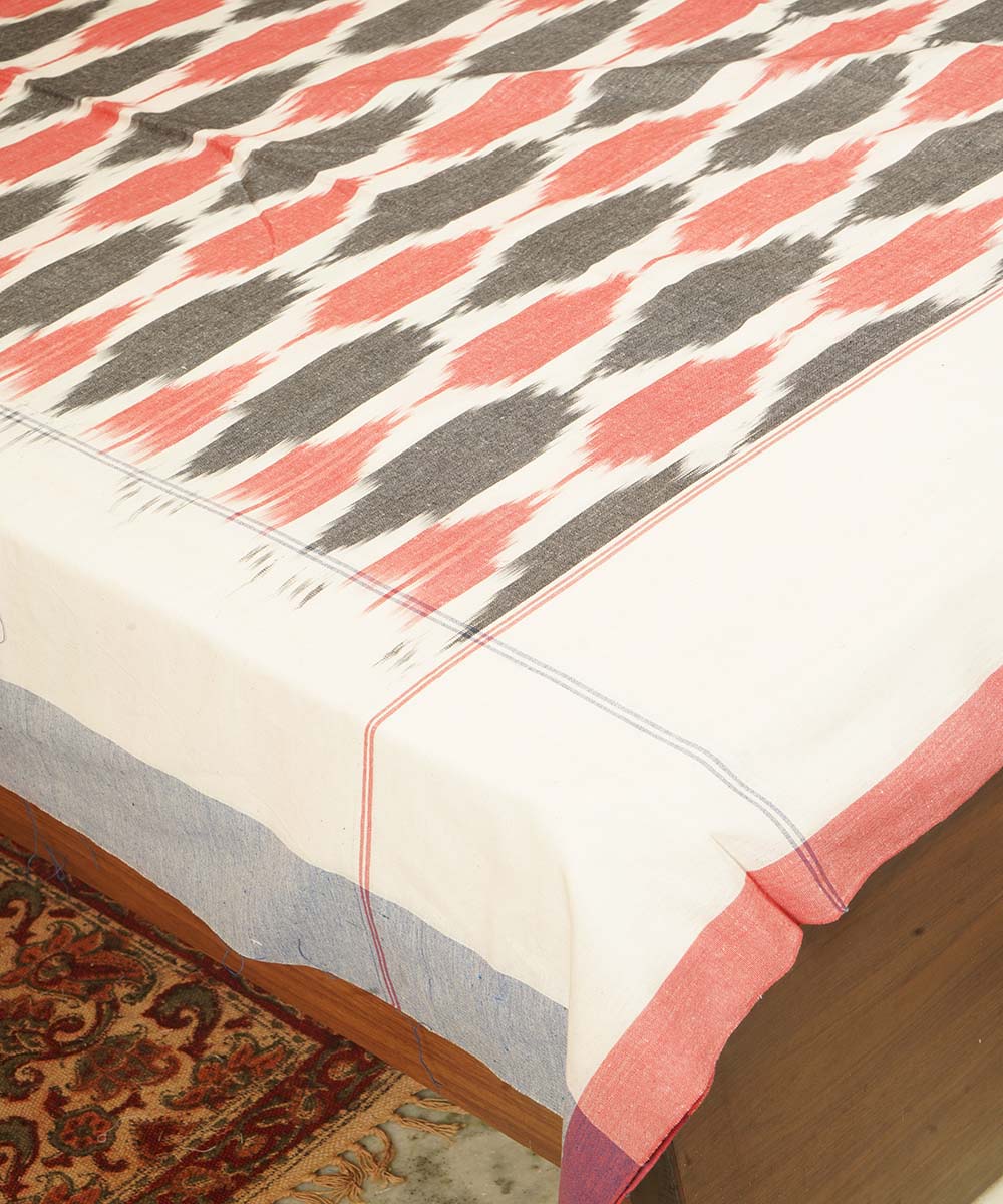 Multicolor cotton handloom pochampally ikat double bedsheet