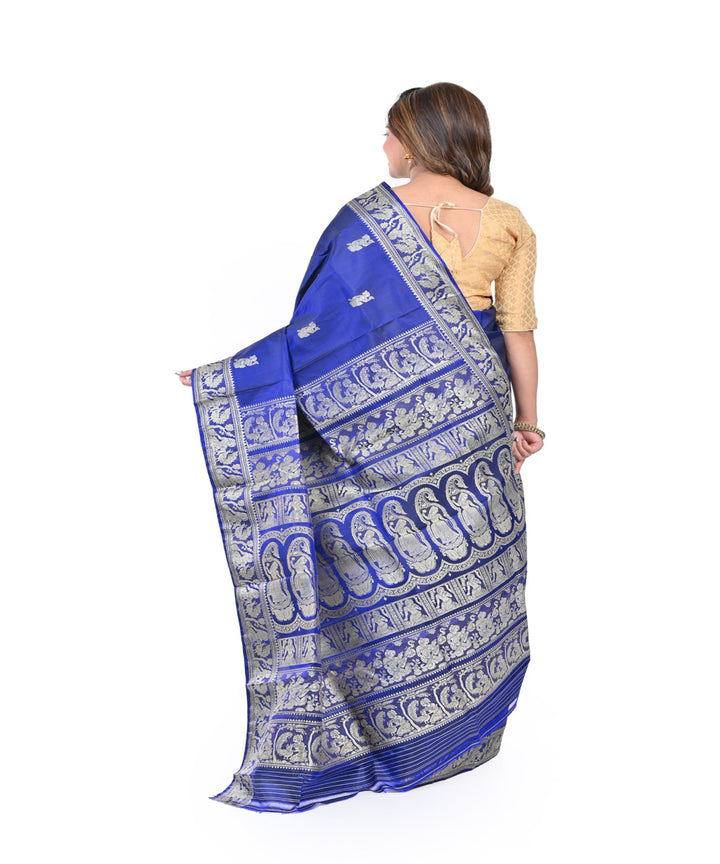 Navy blue handloom baluchari silk saree