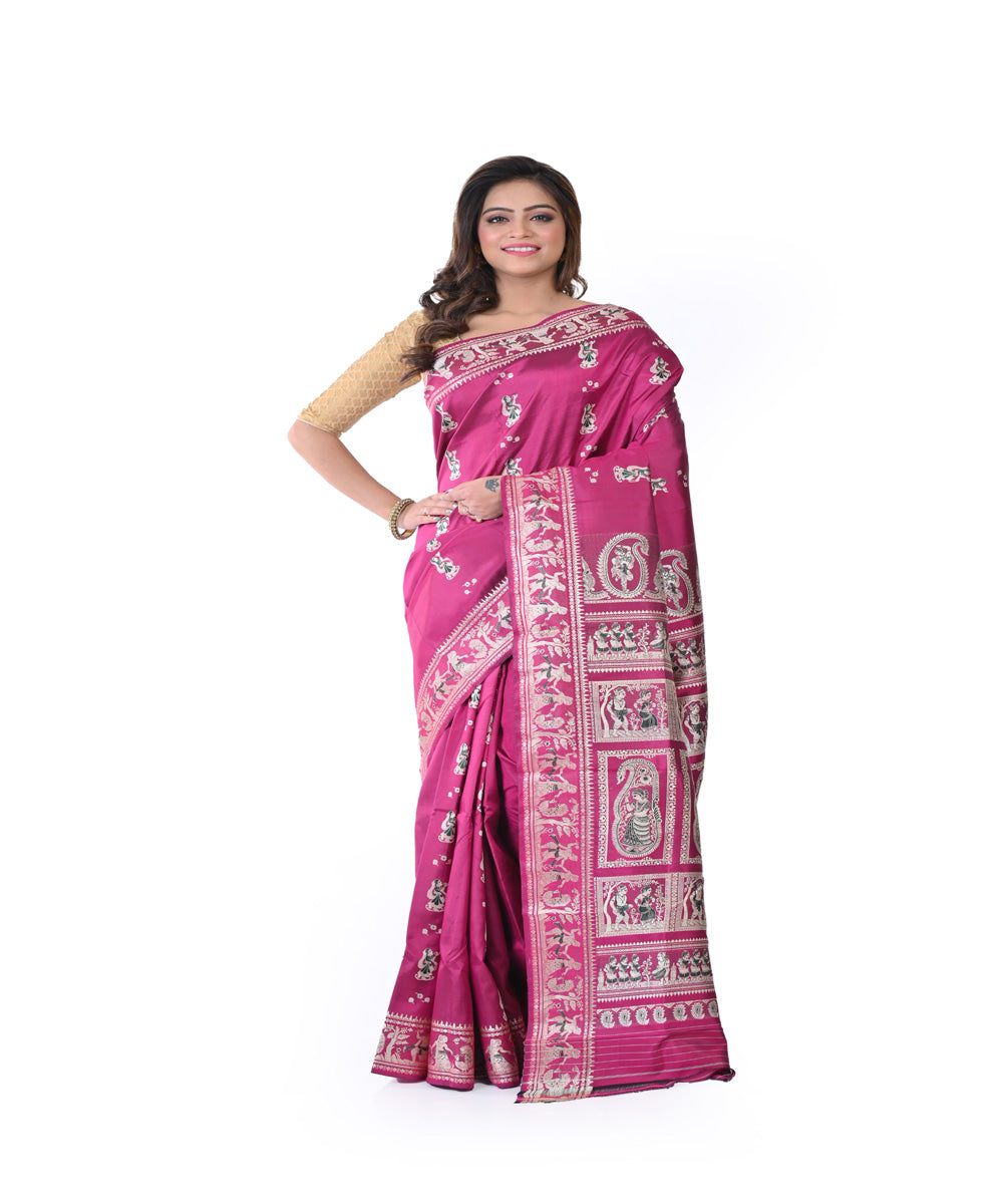 Purple handloom baluchari silk saree