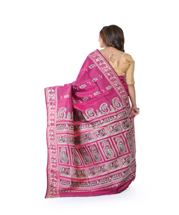 Purple handloom baluchari silk saree