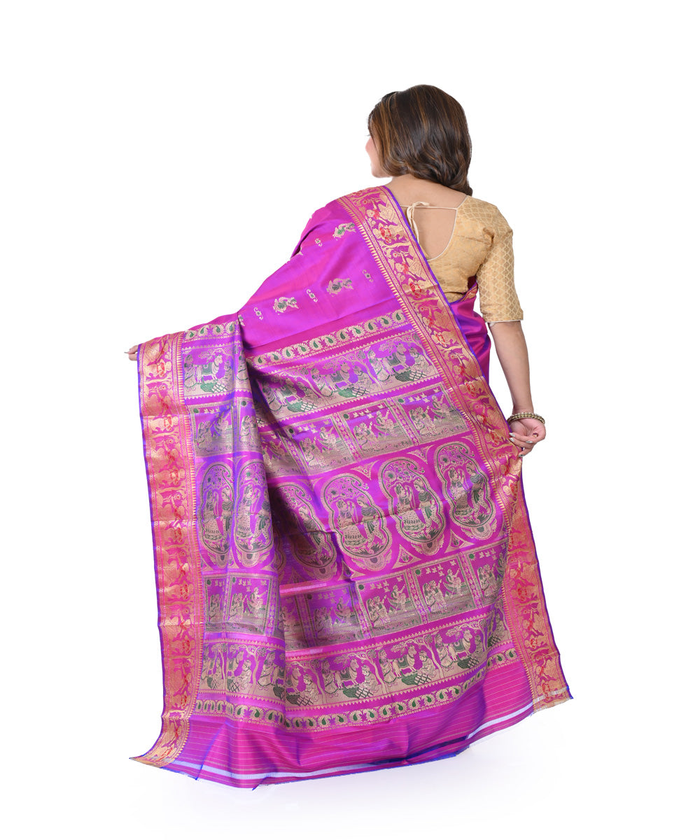 Purple hand woven baluchari silk saree