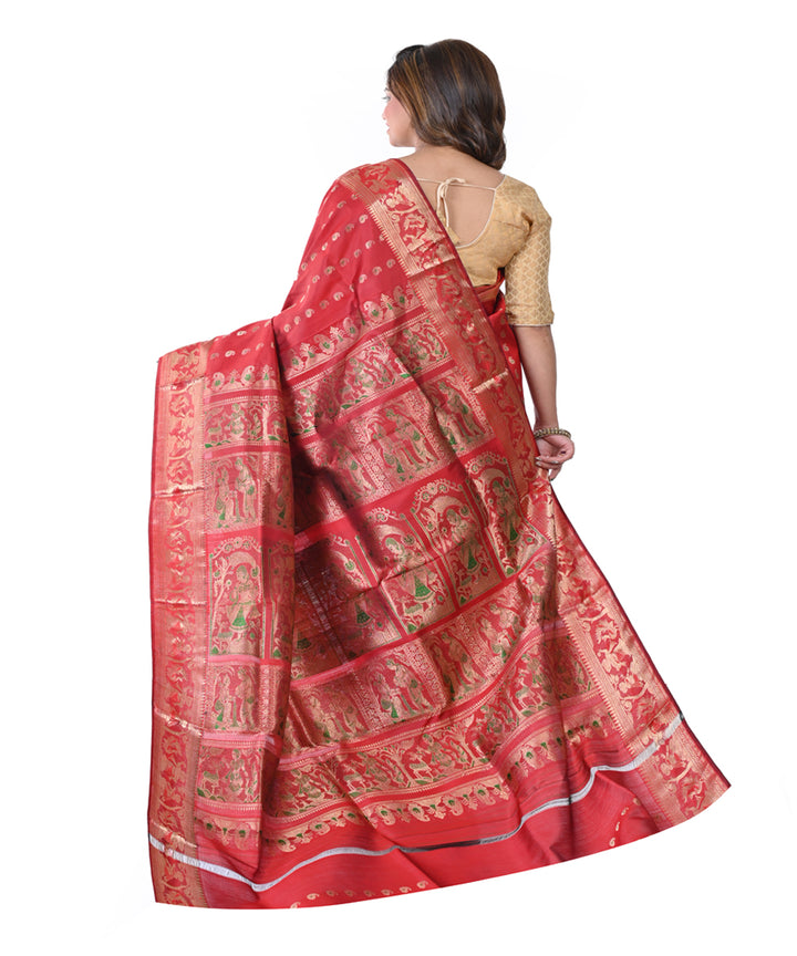 Brown hand woven silk baluchari saree