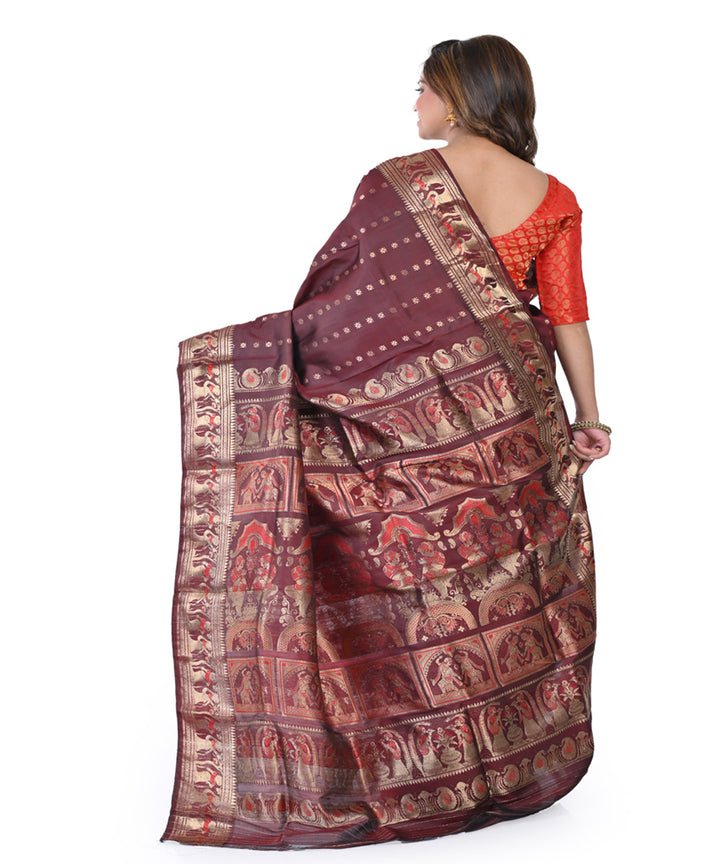 Brown baluchari handwoven silk saree