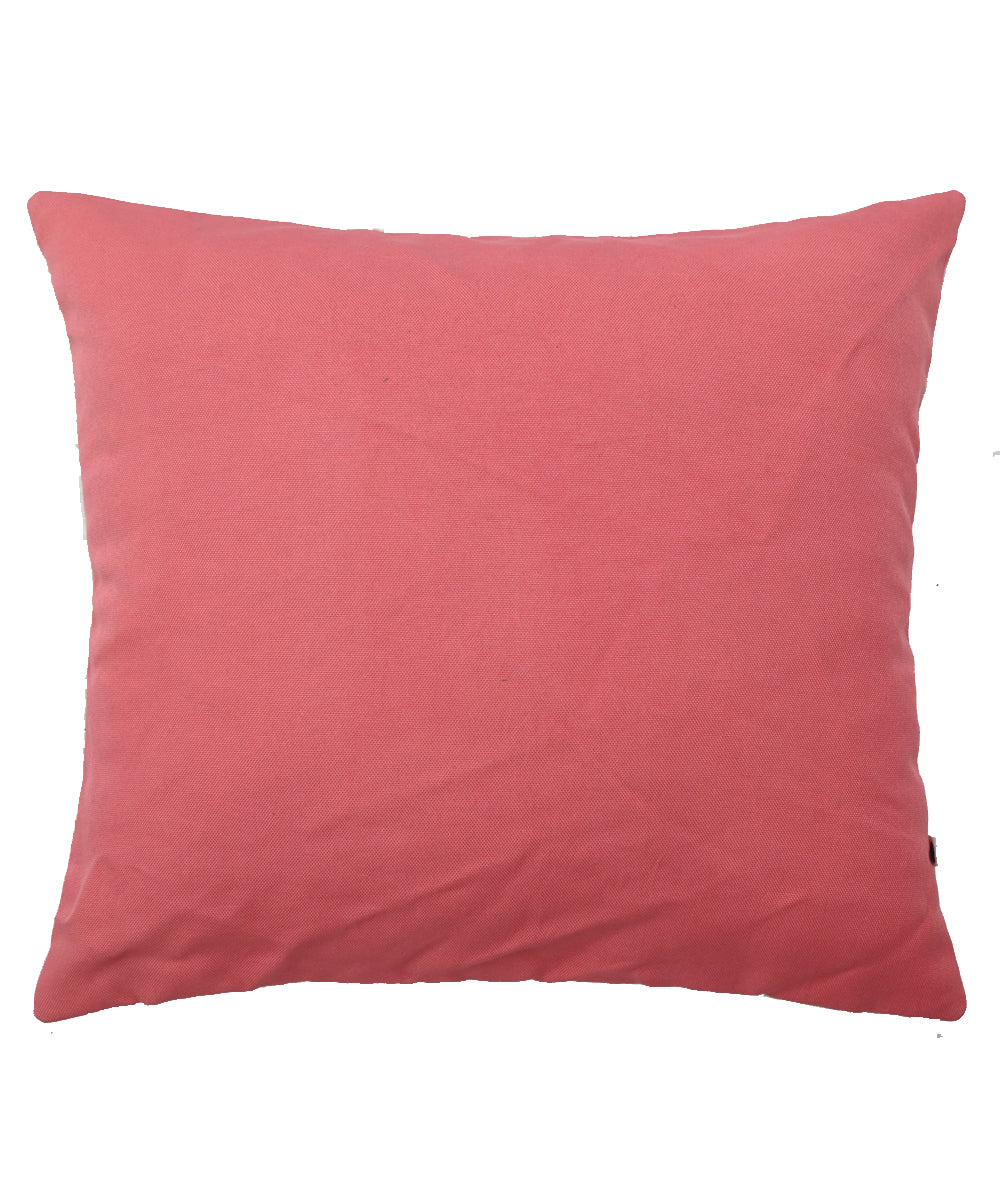 Offwhite pink hand embroidered cotton cushion cover