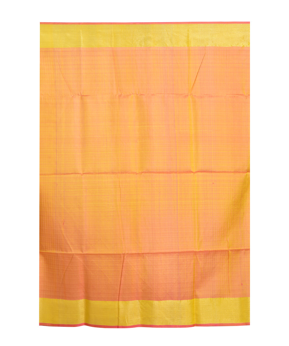 Multicolor pink handwoven silk saree