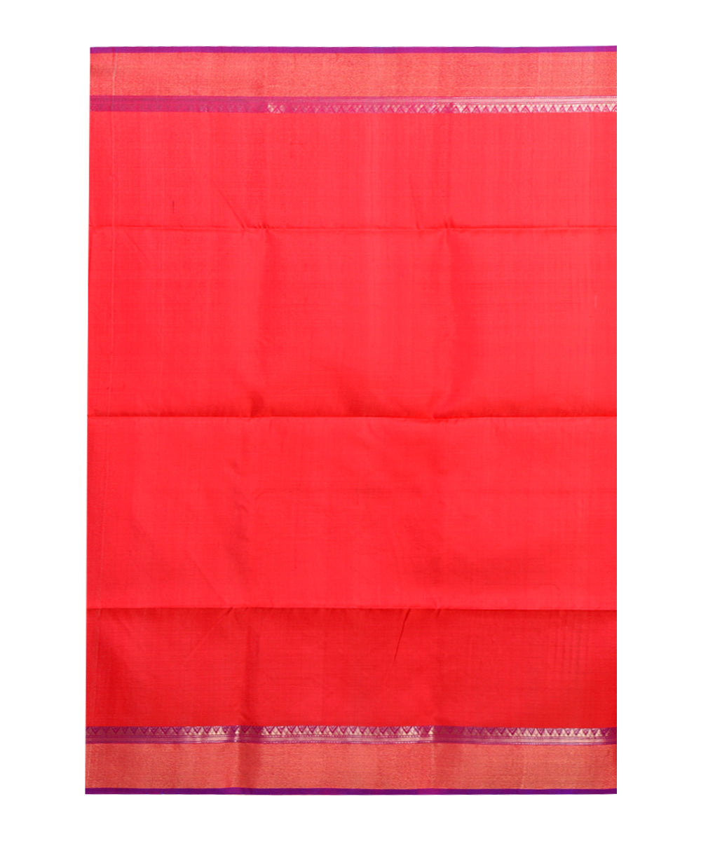 Peach multicolor handwoven silk saree