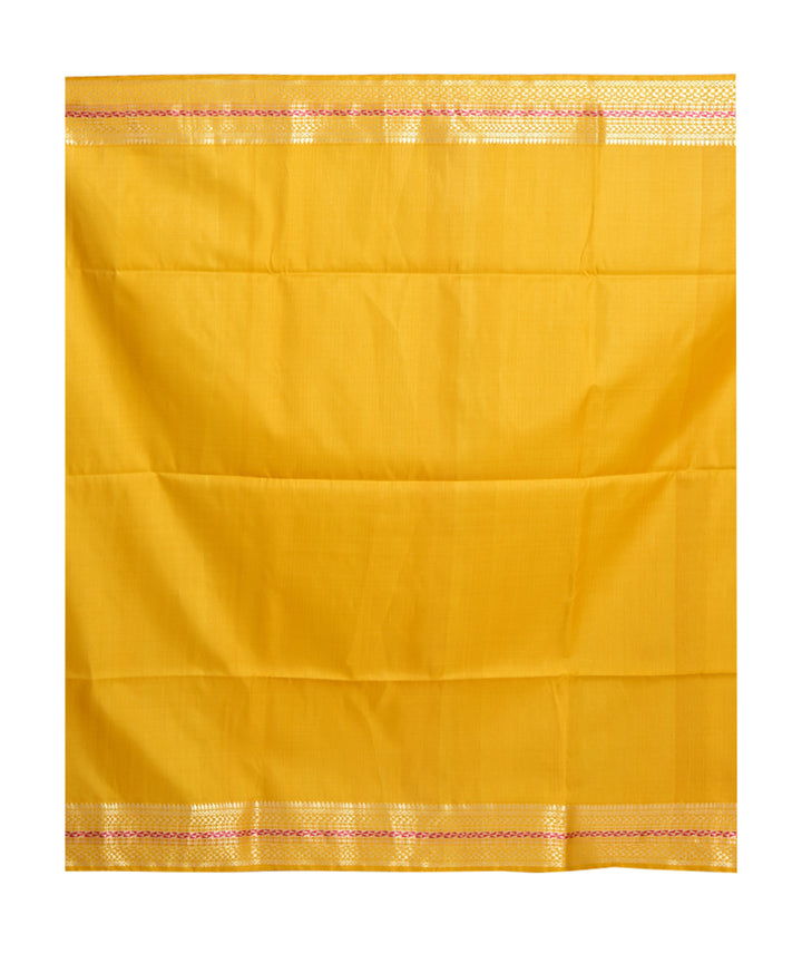 Yellow handwoven silk saree