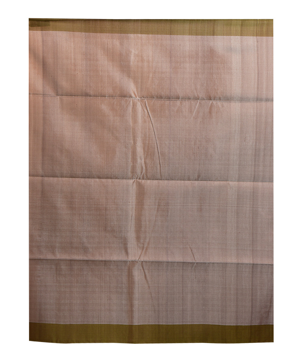 Brown grey handwoven silk saree