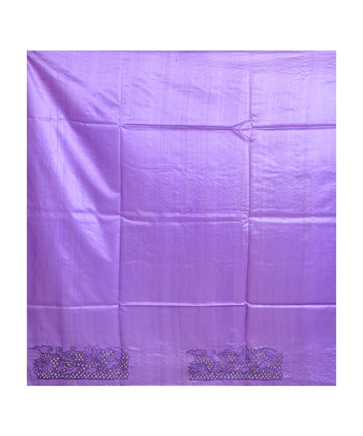 Violet handwoven tussar silk saree