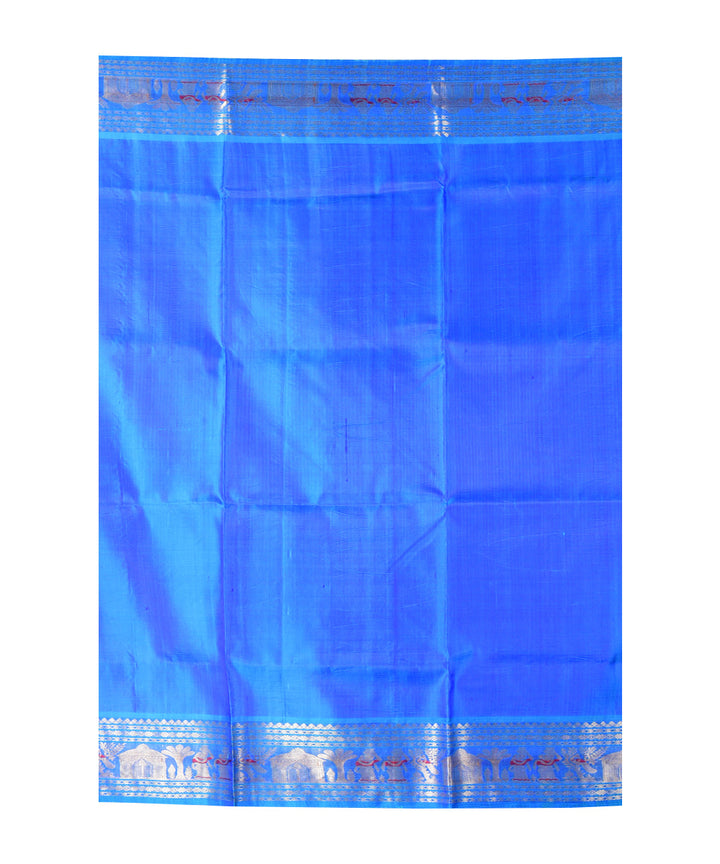 Navy blue handwoven silk saree