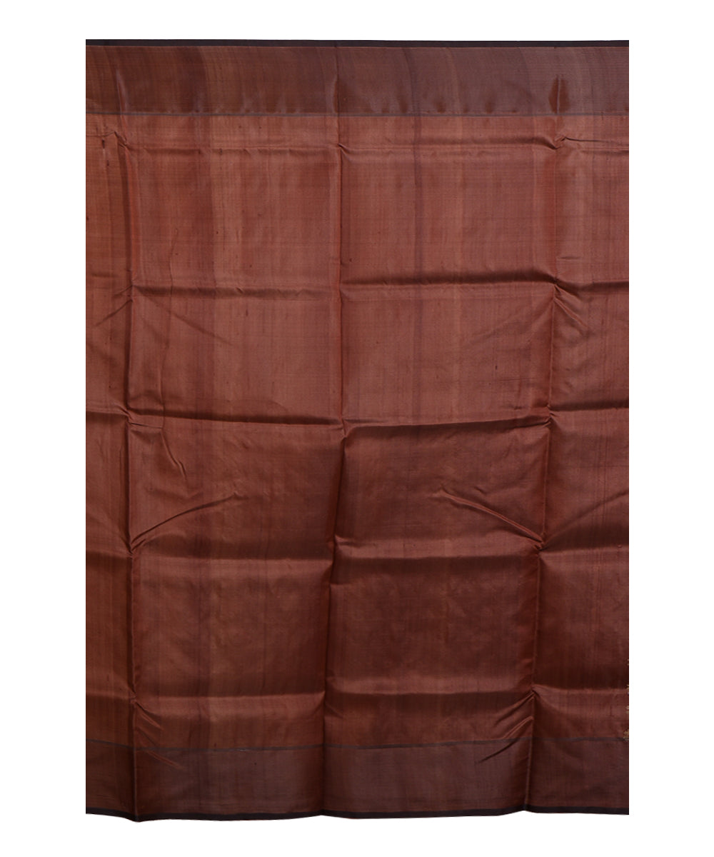 Brown handwoven silk saree