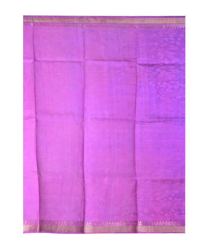 Navy blue silk hand printed saree