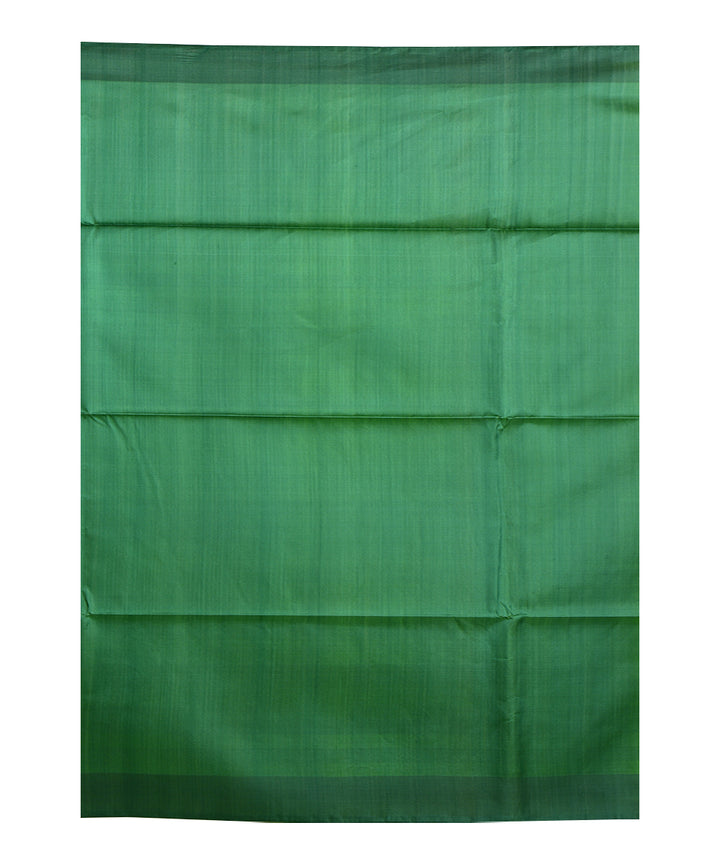 Yellow dark green handwoven silk saree