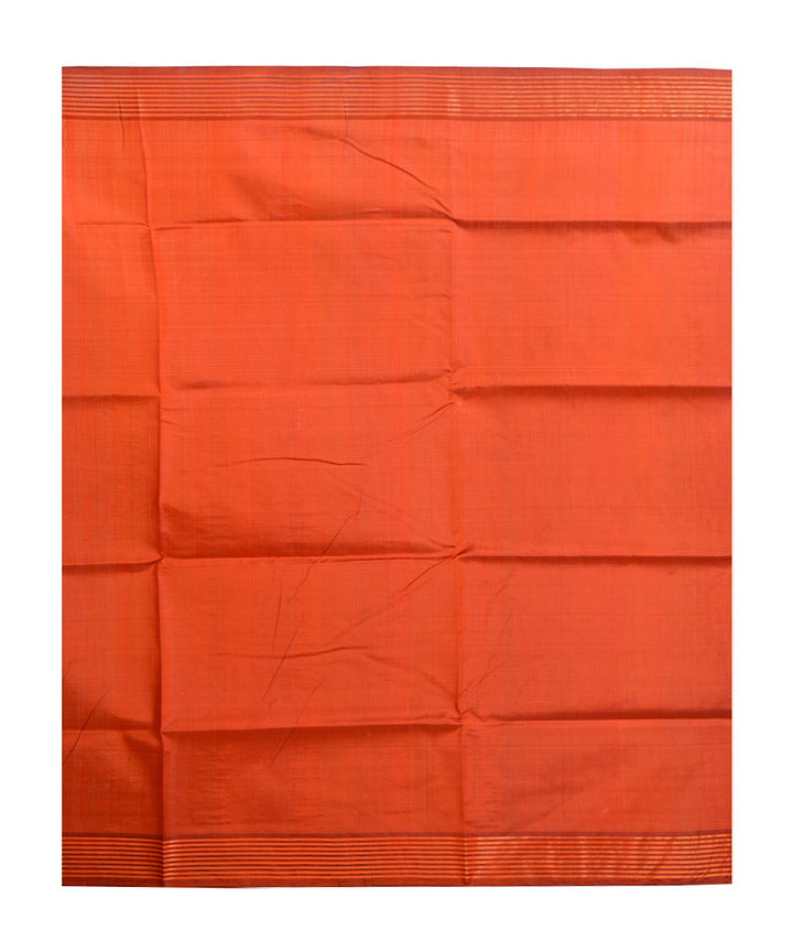 Orange handwoven silk saree