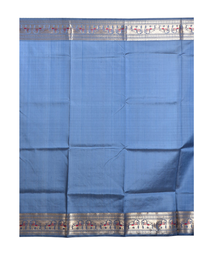 Grey bengle handwoven silk saree