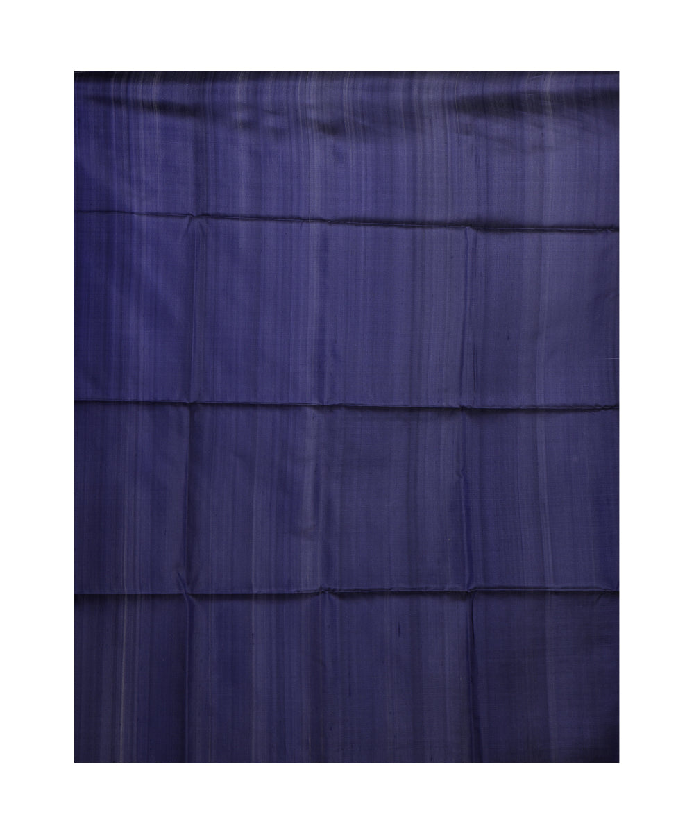 White navy blue handwoven silk saree