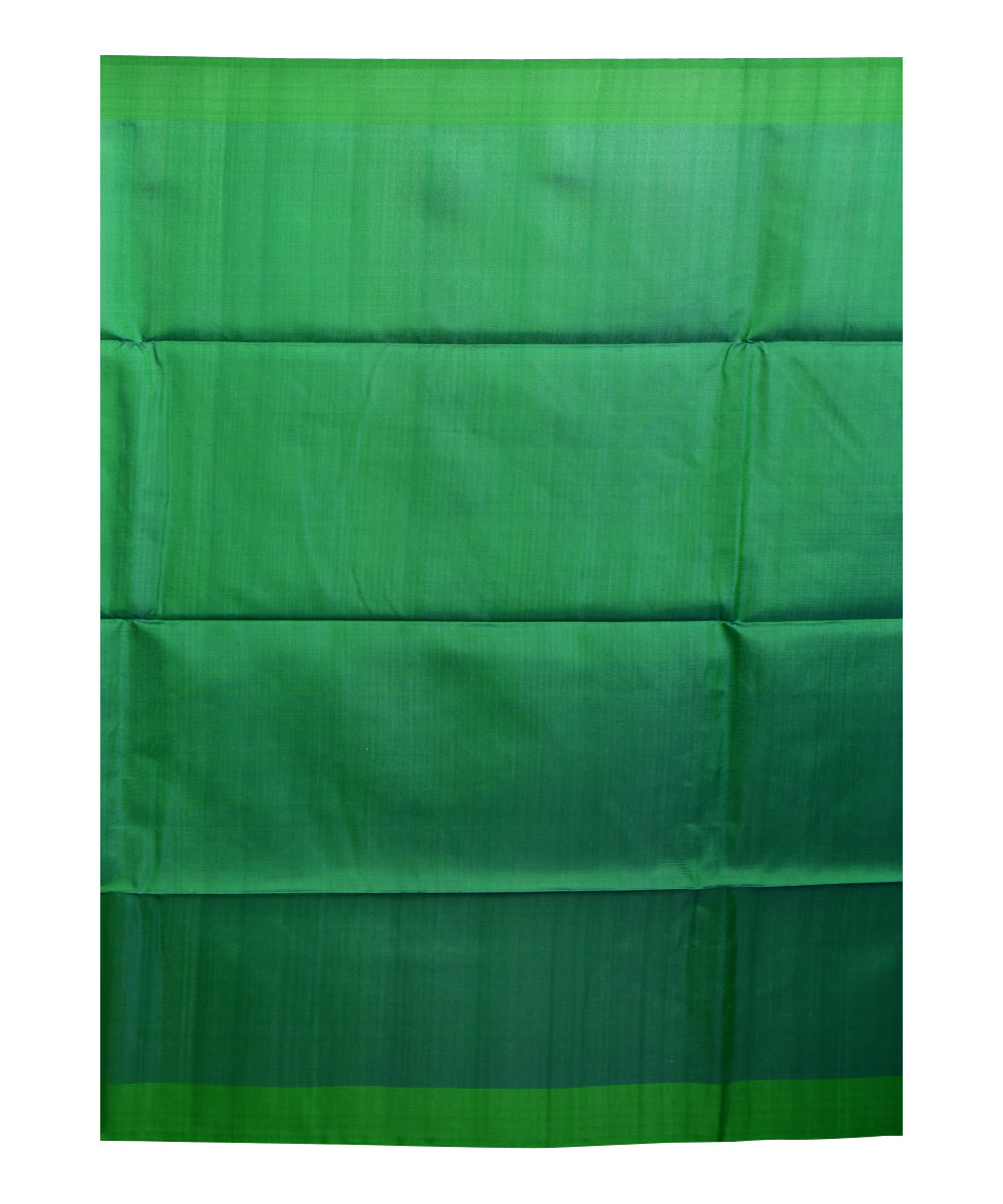 Navy blue dark green handwoven silk saree