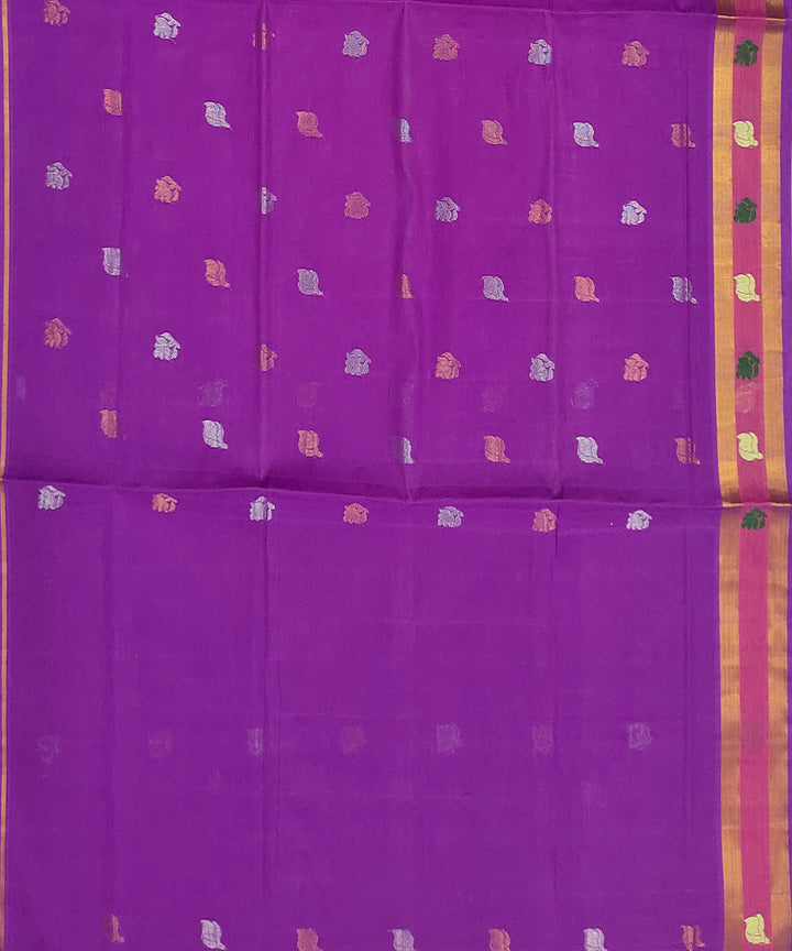 Purple buti handwoven venkatagiri cotton saree