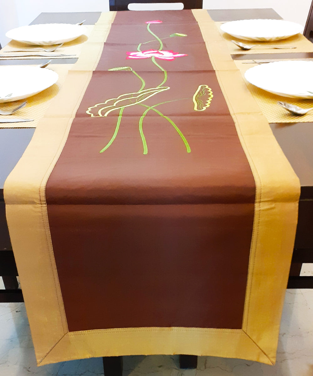 Silk Embroidered Table Runner
