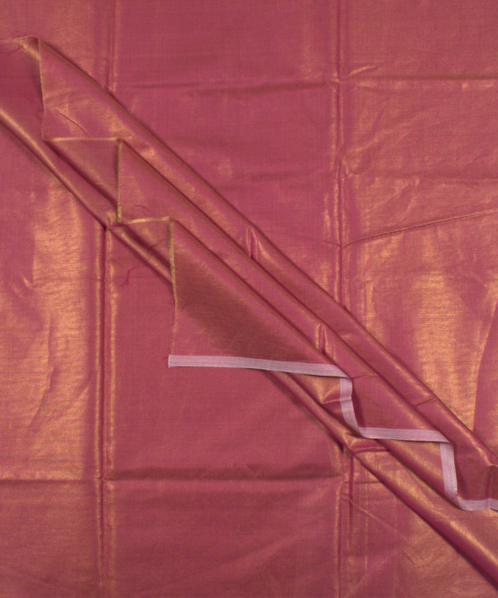 Pink dual shade handwoven cotton silk chanderi fabric