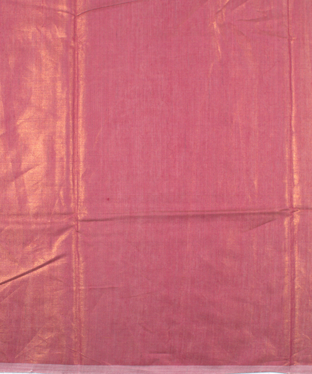 Pink dual shade handwoven cotton silk chanderi fabric