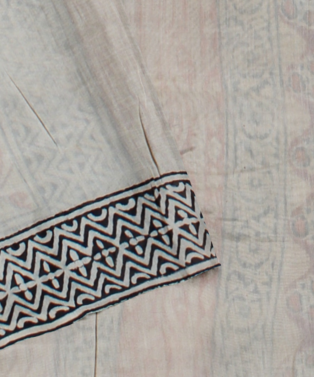 Grey maroon chanderi cotton silk handloom saree