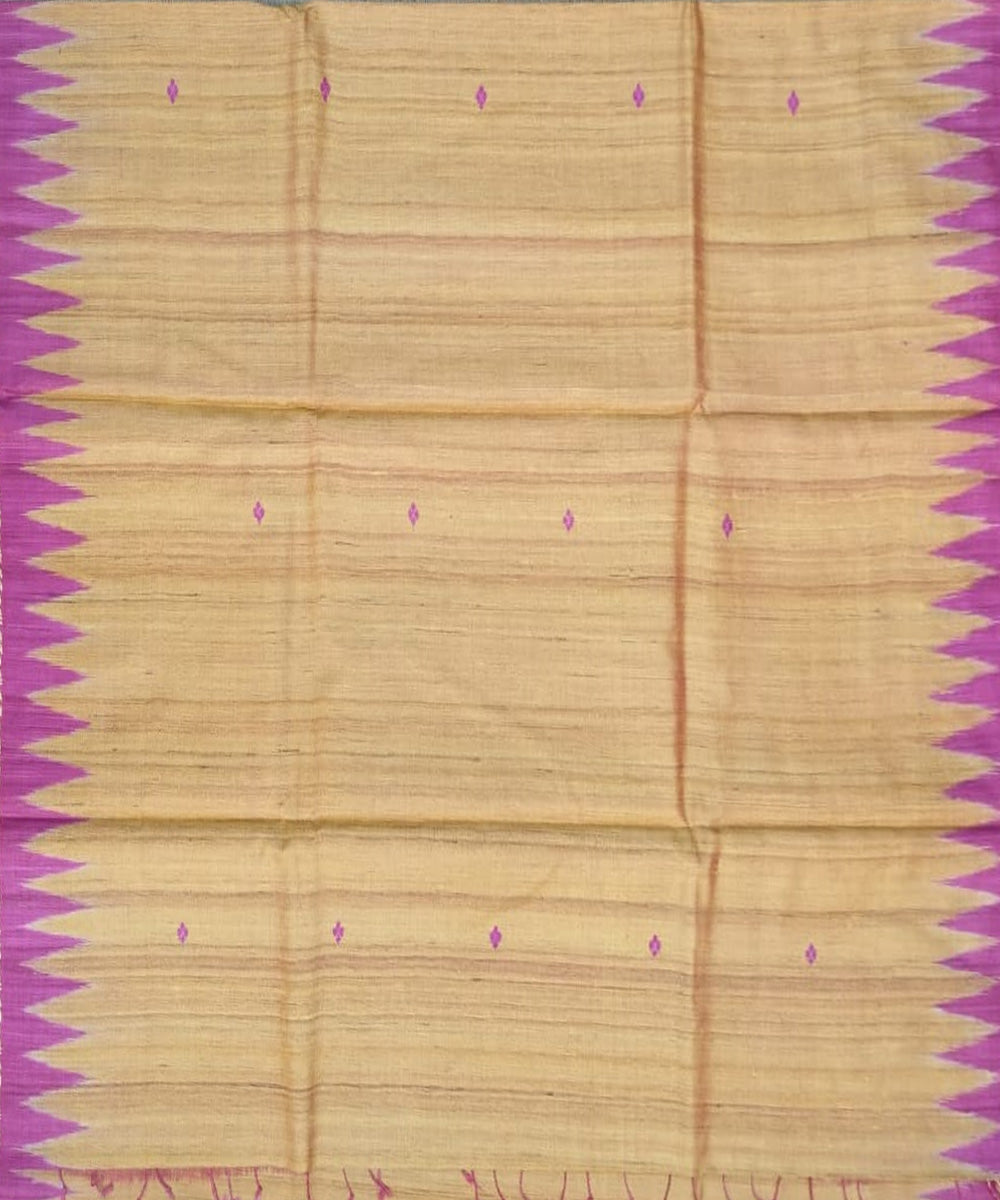 Beige multicolor tussar silk handloom gopalpur saree
