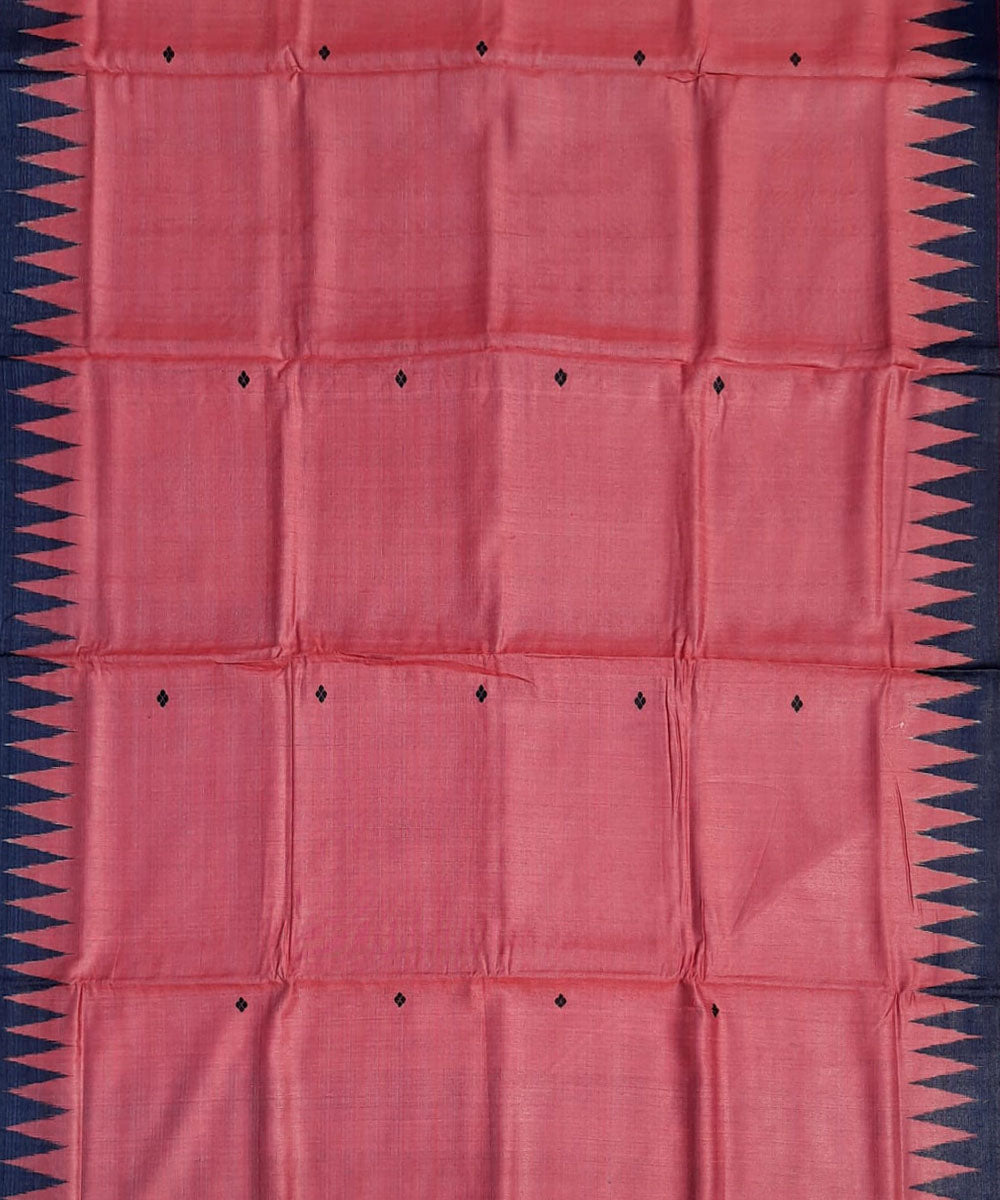 Red black tussar silk handloom gopalpur saree