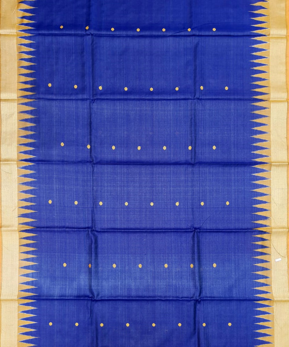 Navy blue brown tussar silk handloom gopalpur saree