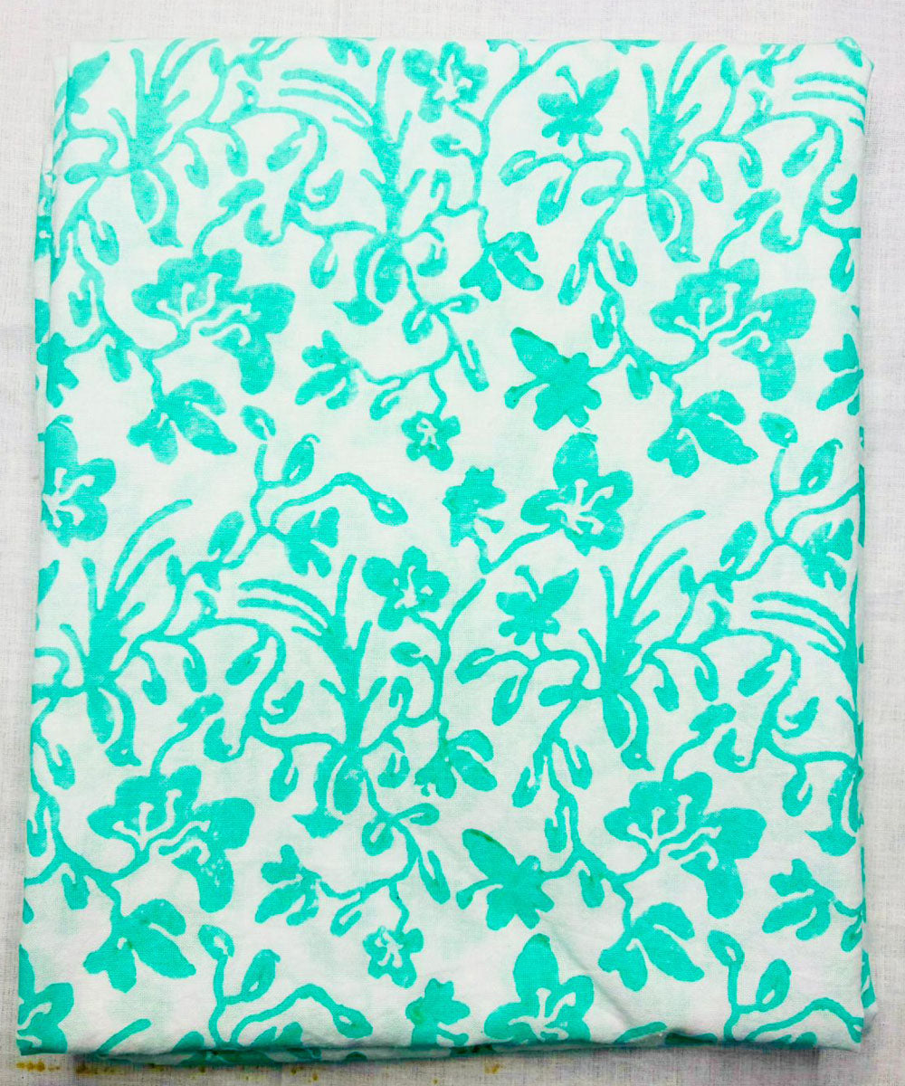 3pcs pink light green hand block printed cotton dress material