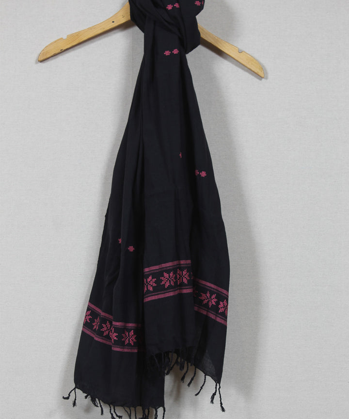 Black red handloom cotton assam stole