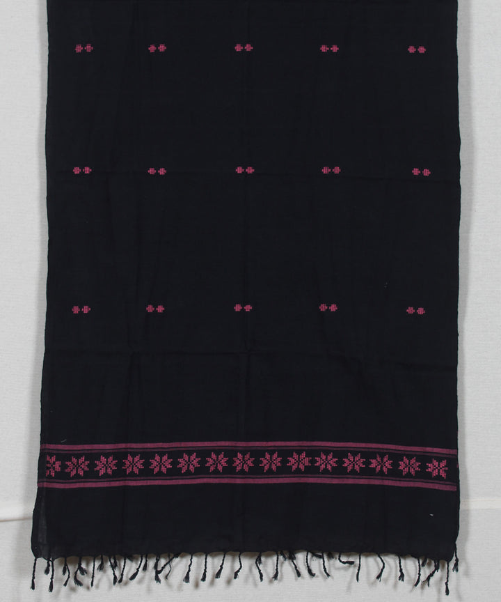 Black red handloom cotton assam stole