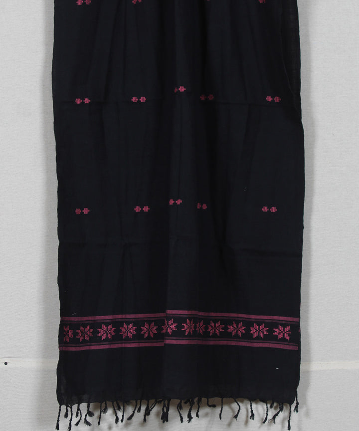 Black red handloom cotton assam stole