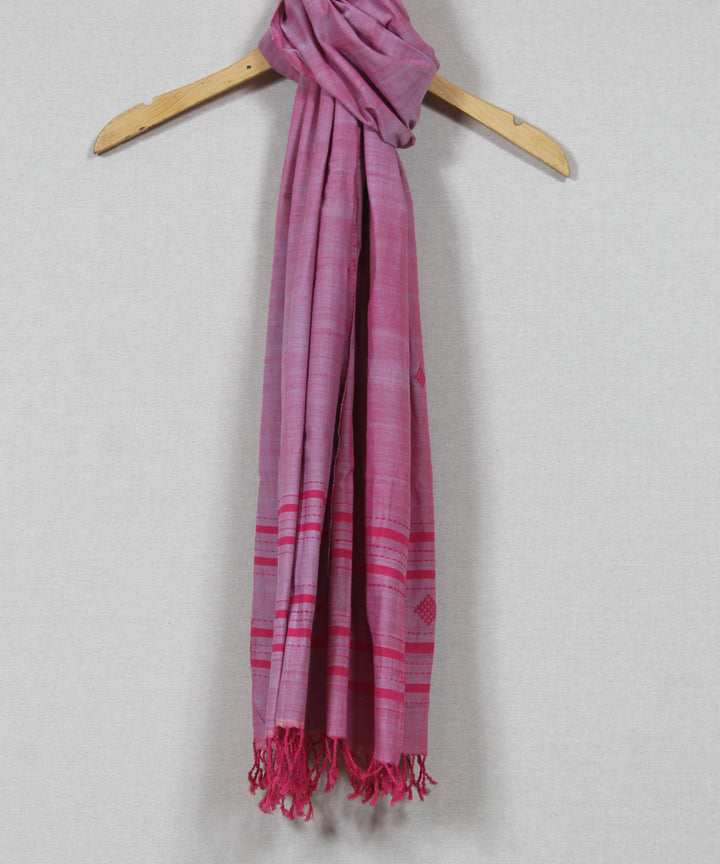 Pink red buti handloom cotton assam stole