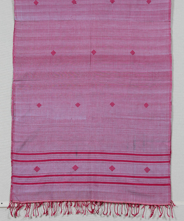 Pink red buti handloom cotton assam stole