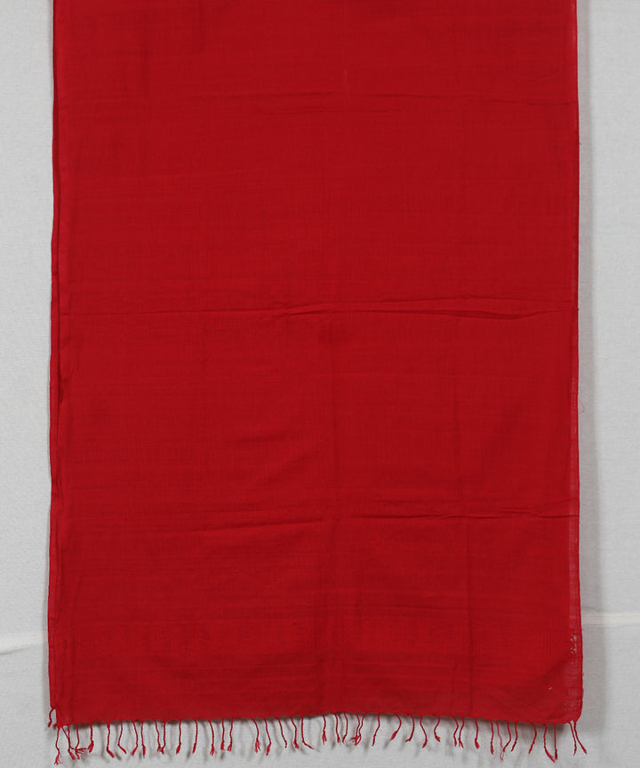 Red plain handloom cotton assam stole