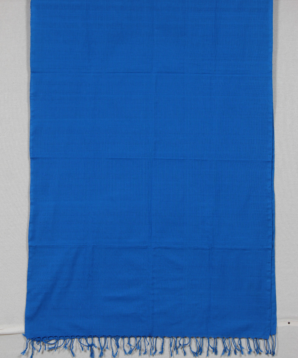 Navy blue plain handloom cotton assam stole