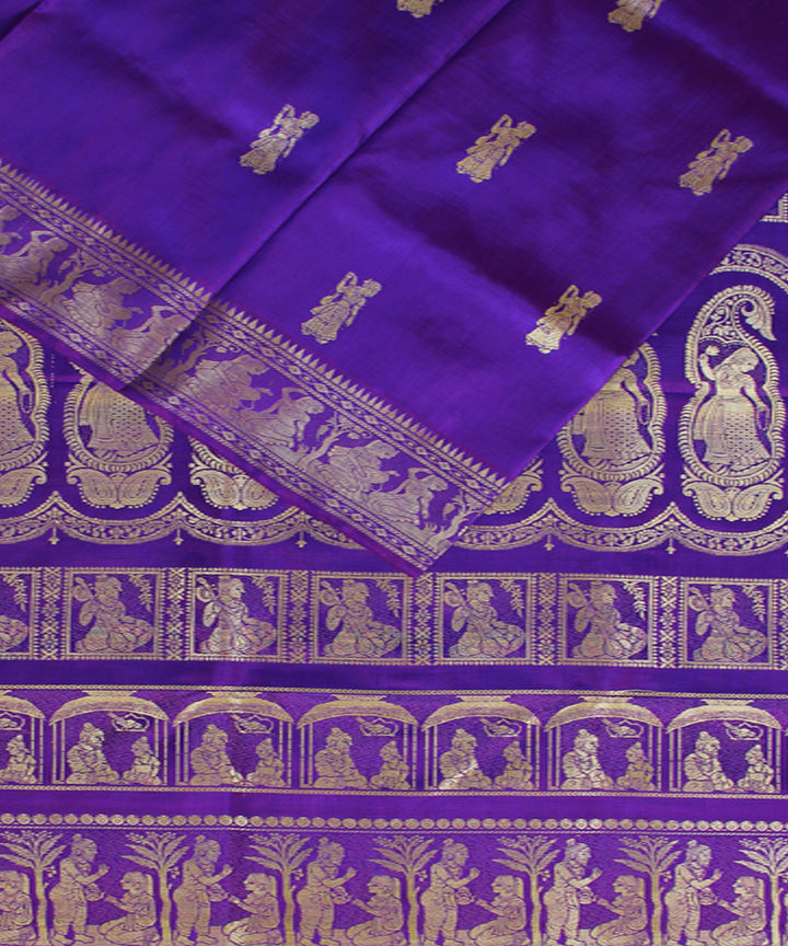 Purplre handwoven single thread baluchari silk saree