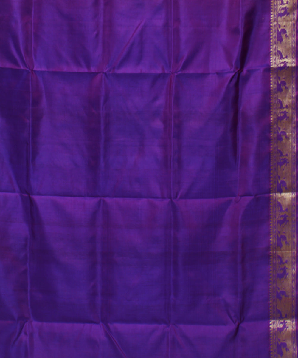 Purplre handwoven single thread baluchari silk saree