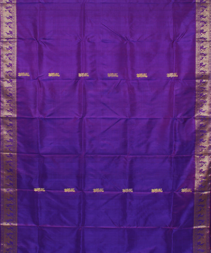 Purplre handwoven single thread baluchari silk saree