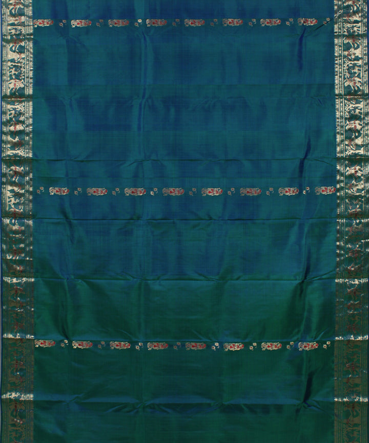 Peacock green handwoven meenakari silk baluchari saree