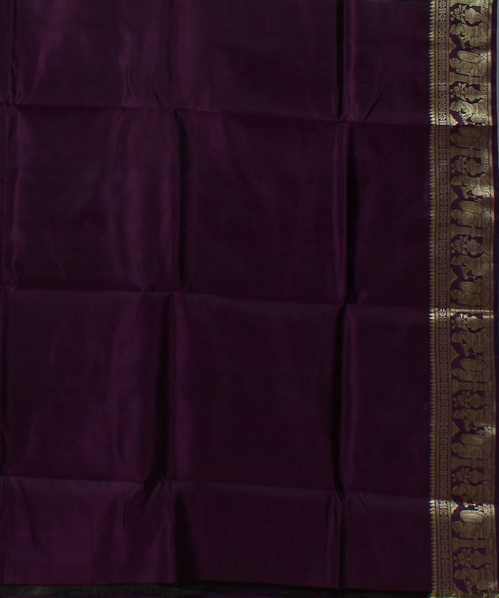 Chocolate purple dual shaded handwoven baluchari silk saree