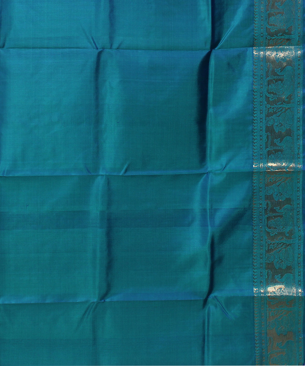 Sea green handwoven swarnachari baluchari silk saree