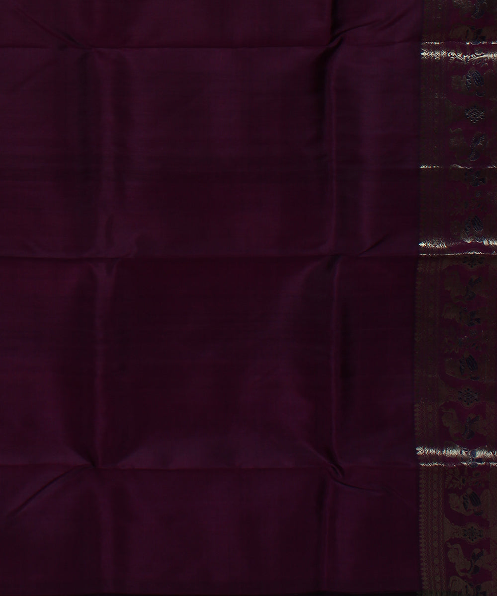 Magenta handwoven swarnachari baluchari silk saree