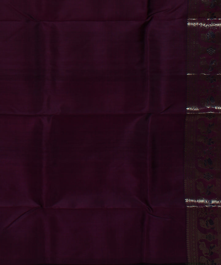 Magenta handwoven swarnachari baluchari silk saree