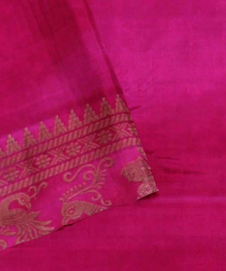 Pink handwoven silk baluchari saree