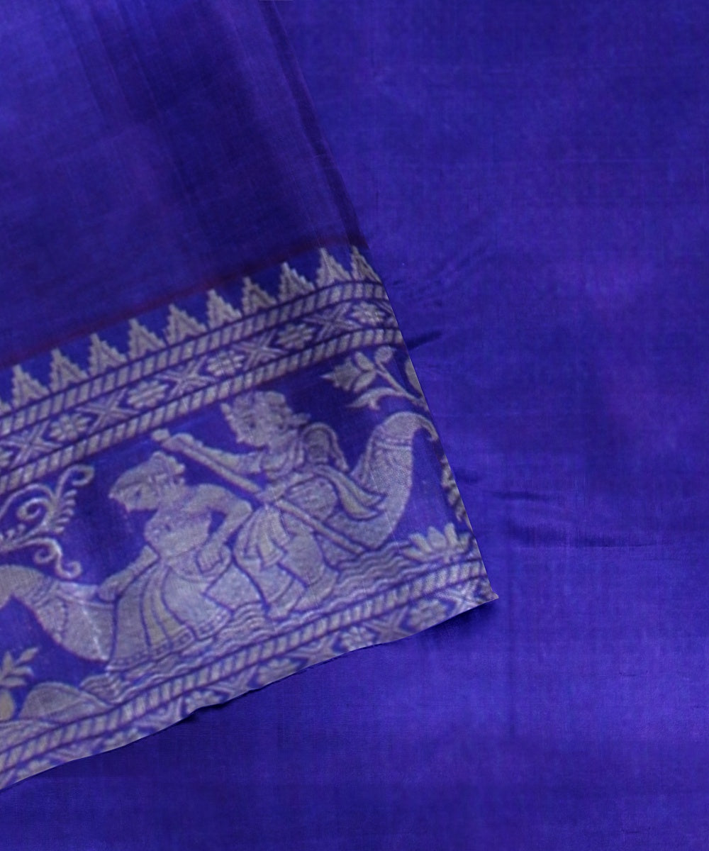 Violet handwoven baluchari silk saree